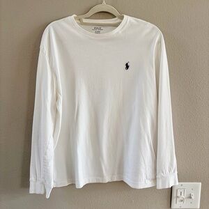 Men’s Medium Polo by Ralph Lauren White Long-Sleeve Crewneck